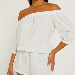 A New Day White Off-Shoulder Top